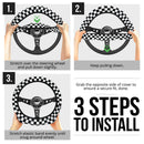 Caro Black White Fashion Premium Car Steering Wheel Cover Nearkii