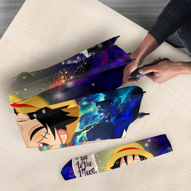 Luffy One Piece Love You To The Moon Galaxy Umbrella Nearkii