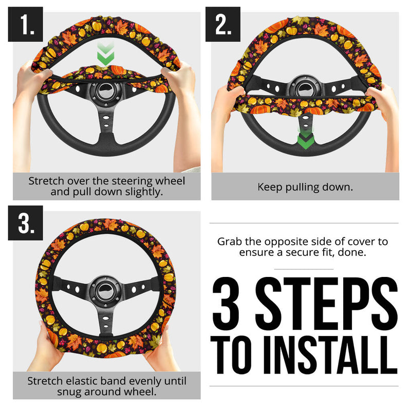Halloween Pumpkin Premium Car Steering Wheel Cover Nearkii