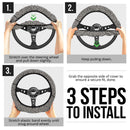 Black White Hypnotic Premium Car Steering Wheel Cover Nearkii