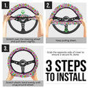Unicorn Rainbow Cute Kawaii Premium Car Steering Wheel Cover Nearkii
