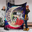 Inuyasha Love You To The Moon Galaxy Premium Blanket Nearkii