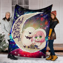 Anya Spy X Family Dog Love You To The Moon Galaxy Premium Blanket Nearkii