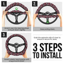 Suger Skull Pink Premium Car Steering Wheel Cover Nearkii
