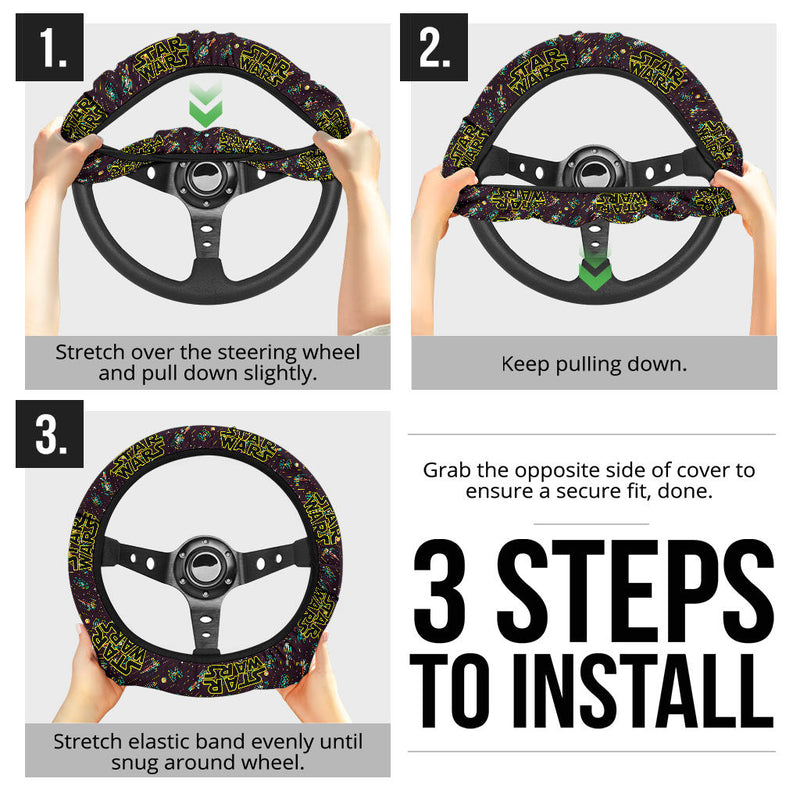 Star Wars Logo Emblem Premium Car Steering Wheel Cover Nearkii
