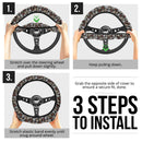 Vintage Flowers Premium Car Steering Wheel Cover Nearkii