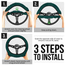 Blue Black Caro Retro Premium Car Steering Wheel Cover Nearkii