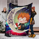 Cute Hinata Haikyuu Love You To The Moon Galaxy Premium Blanket Nearkii