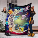 Eevee Evolution Pokemon Love You To The Moon Galaxy Premium Blanket Nearkii