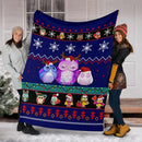 Owl Blue Christmas Blanket Amazing Gift Idea Nearkii