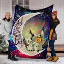 Pikachu Horro Love You To The Moon Galaxy Premium Blanket Nearkii