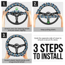 Winnie The Pood Moon Blue Premium Car Steering Wheel Cover Nearkii