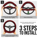 Black Karo Fashion Premium Car Steering Wheel Cover Nearkii