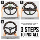 Jack Skellington Head Pattern Car Steering Wheel Cover