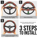 Mandala Flower Color Abstract Premium Car Steering Wheel Cover Nearkii