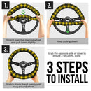 Black Yellow Caro Premium Car Steering Wheel Cover Nearkii