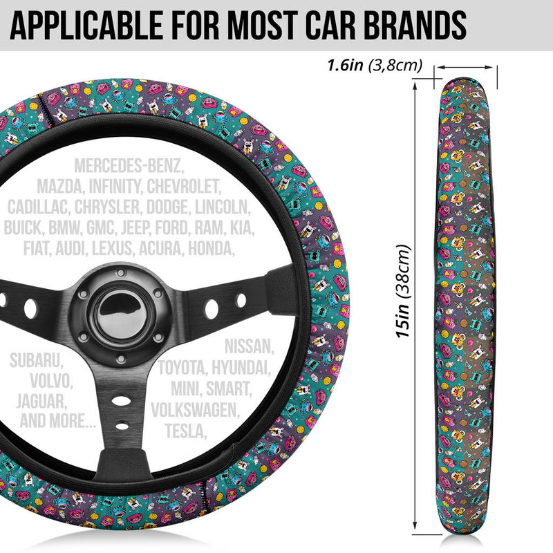 Funny Monters Premium Car Steering Wheel Cover Nearkii
