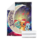 Pokemon Friends Gen 1 Love You To The Moon Galaxy Premium Blanket Nearkii