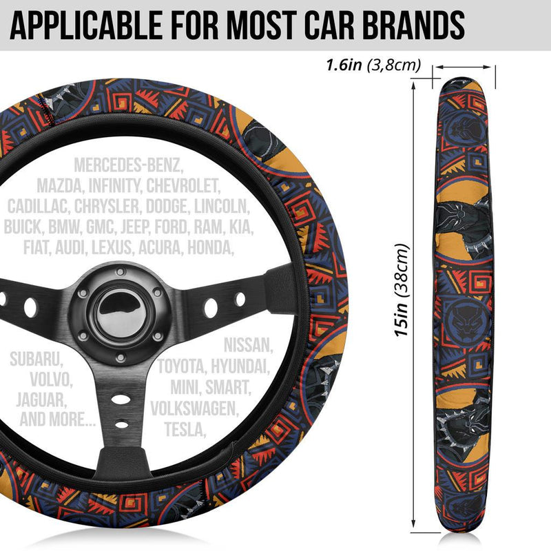 Black Panther Partern Premium Car Steering Wheel Cover Nearkii
