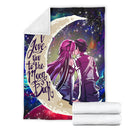 SAO Sword Art Online Asuna Kirito Love You To The Moon Galaxy Premium Blanket Nearkii