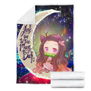 Nezuko Demon Slayer Love You To The Moon Galaxy Premium Blanket Nearkii