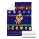 Owl Cute Blue Christmas Blanket Amazing Gift Idea Nearkii