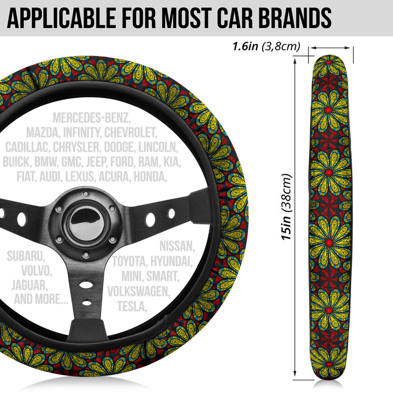 Flower Glass Premium Car Steering Wheel Cover Nearkii