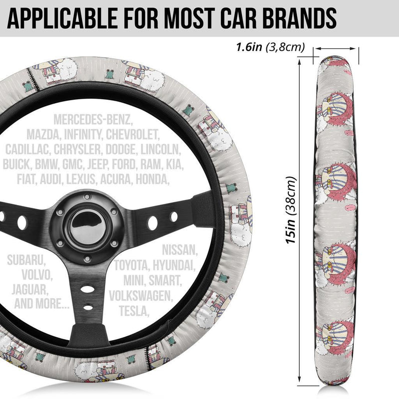 Chipi Akaza Demon Slayer Anime Car Steering Wheel Cover 1 Nearkii