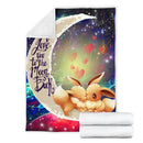 Cute Eevee Pokemon Couple Love You To The Moon Galaxy Premium Blanket Nearkii