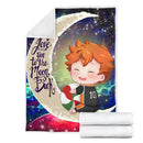 Cute Hinata Haikyuu Love You To The Moon Galaxy Premium Blanket Nearkii