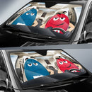Funny M&M Chocolate Blue Red Driving Car Auto Sunshade Nearkii