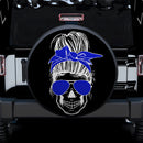 Girl Skull Blue Car Spare Tire Cover