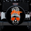 Girl Skull Orange Car Spare Tire Cover