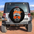 Girl Skull Orange Car Spare Tire Cover
