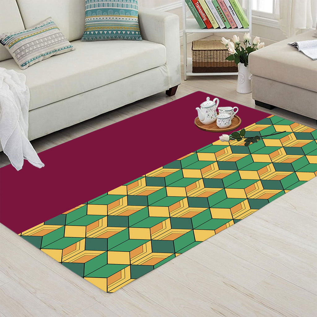 Demon Slayer Custom Rug Giyu Tomioka Classic Pattern Demon Slayer Kimetsu No Yaiba Carpet Rug