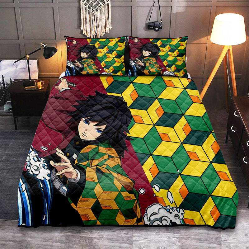 Giyu Tomioka Demon Slayer Anime Quilt Bed Sets Nearkii