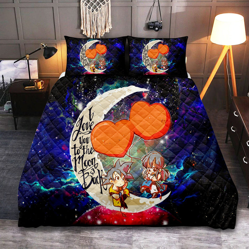 Goku Chichi Dragon Ball Love You To The Moon Galaxy Quilt Bed Sets Nearkii