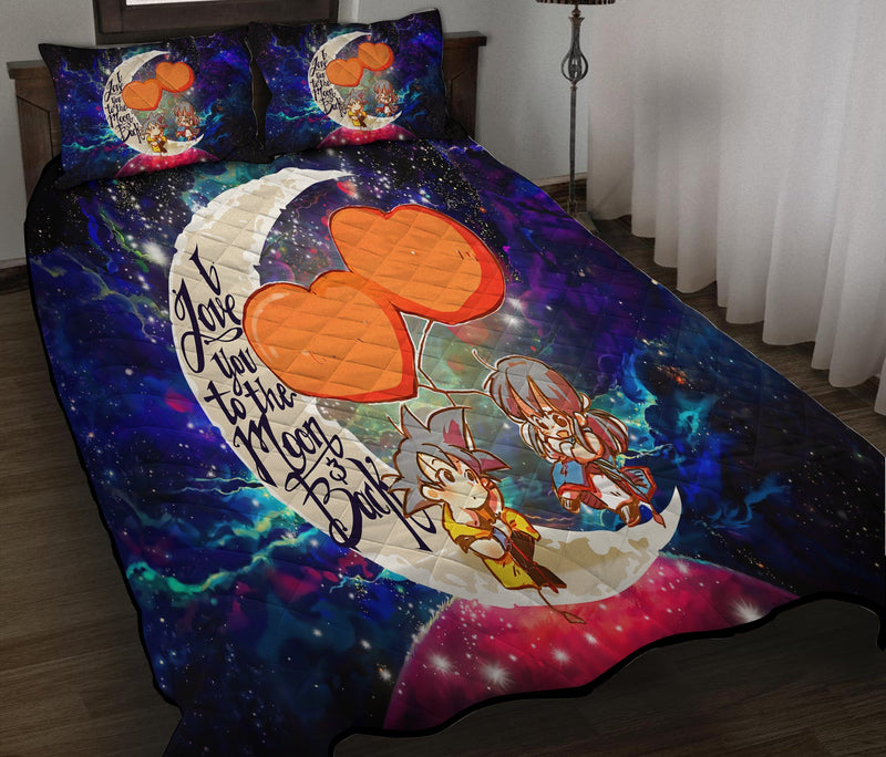 Goku Chichi Dragon Ball Love You To The Moon Galaxy Quilt Bed Sets Nearkii