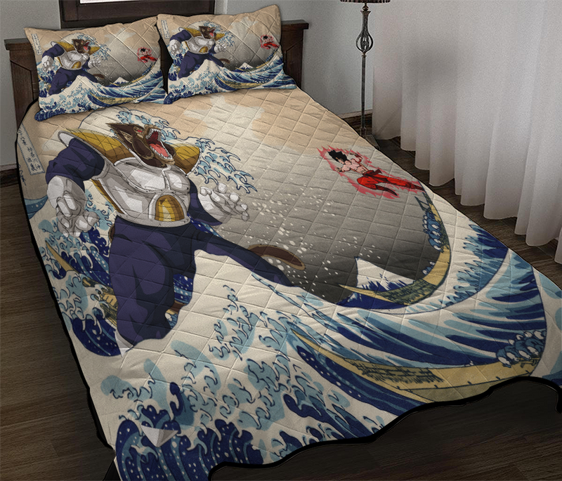 Goku Vs Vegeta Dragon Ball Anime The Great Wave Quilt Bed Sets