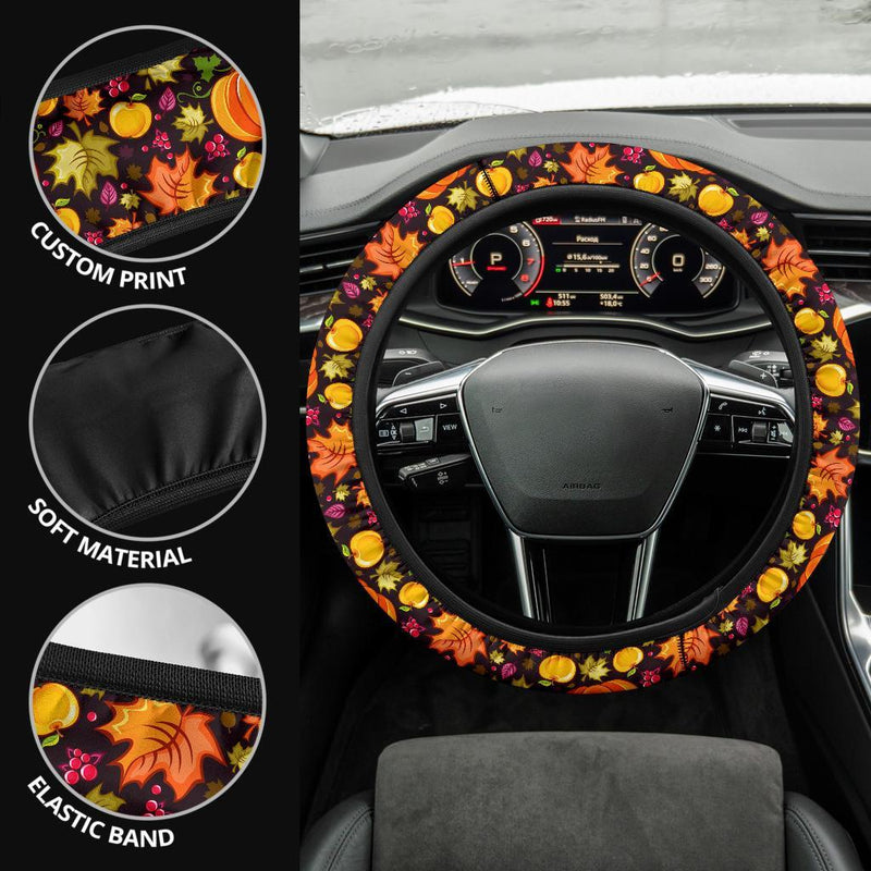 Halloween Pumpkin Premium Car Steering Wheel Cover Nearkii