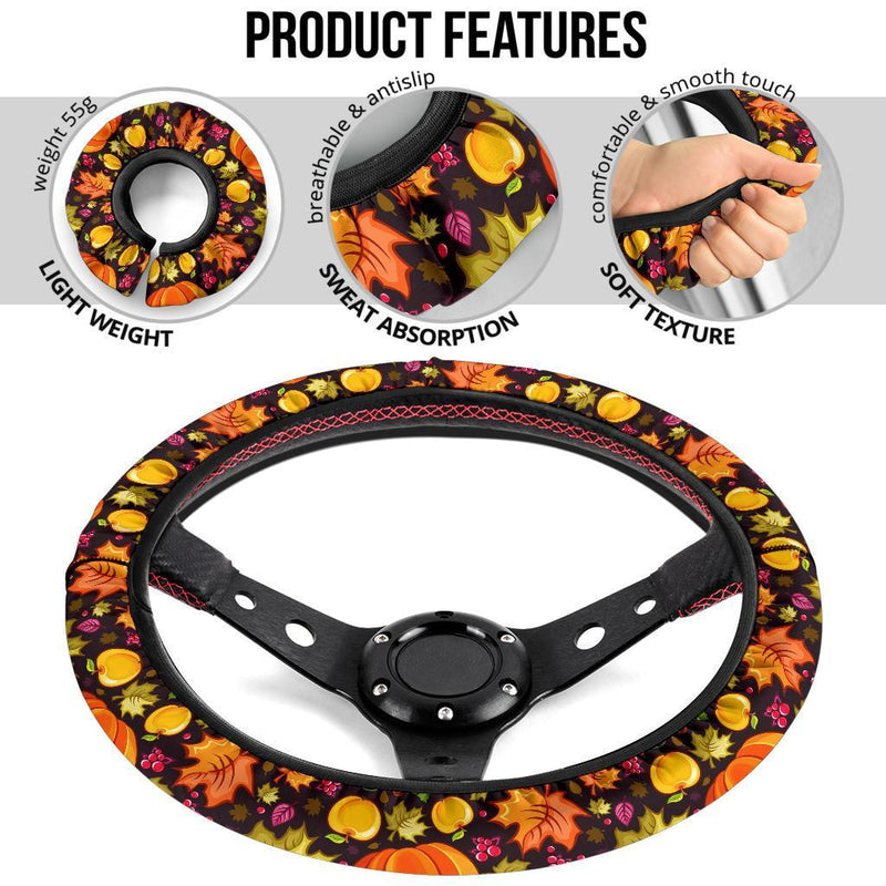 Halloween Pumpkin Premium Car Steering Wheel Cover Nearkii