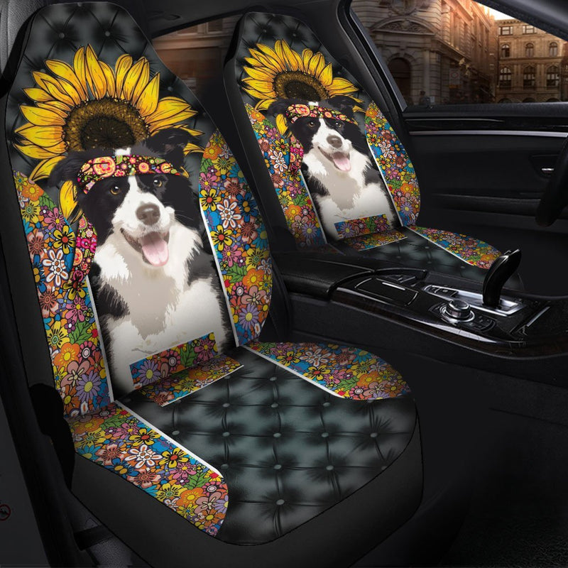 Hippie Border Collie Premium Custom Car Premium Custom Car Seat Covers Decor Protectors Decor Protector Nearkii