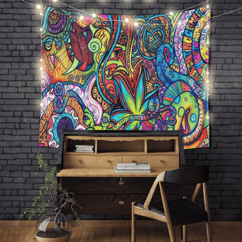 Hippie Psychedelic Abstract Tapestry Room Decor Nearkii