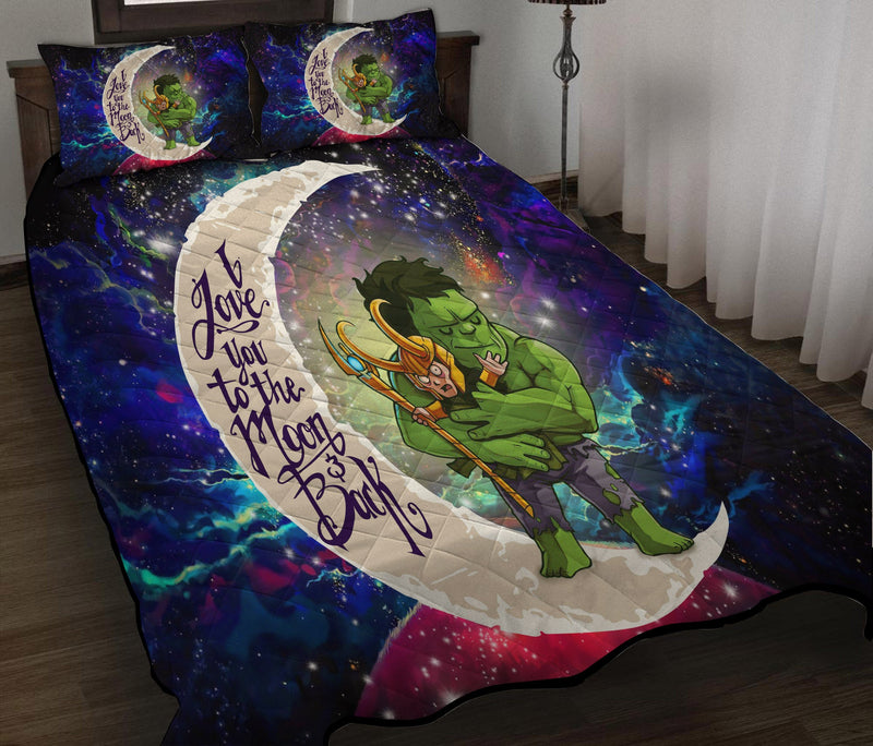 Hulk And Loki Love You To The Moon Galaxy Quilt Bed Sets Nearkii