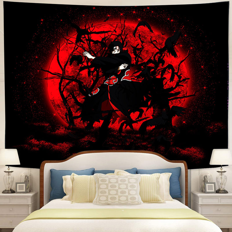 Itachi Moon Red Moonlight Tapestry Room Decor Nearkii