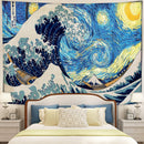 Japanese Wave The Starry Night Tapestry Room Decor Nearkii