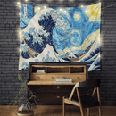 Japanese Wave The Starry Night Tapestry Room Decor Nearkii