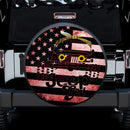 Sunflower Jeep Girl American Flag Car Spare Tire Covers Gift For Campers Nearkii