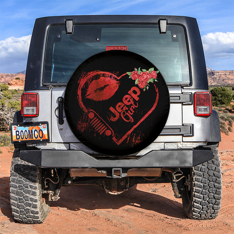 Jeep Girl Kiss Car Spare Tire Cover