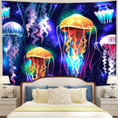 Jellyfishes Glowing Underwater Tapestry Room Decor Nearkii